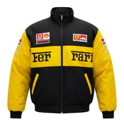F1 Yellow Ferrari Embroidered Vintage Racing Jacket