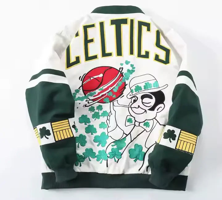 Rare BOSTON CELTICS Vintage Embroidered Jacket - Unisex2