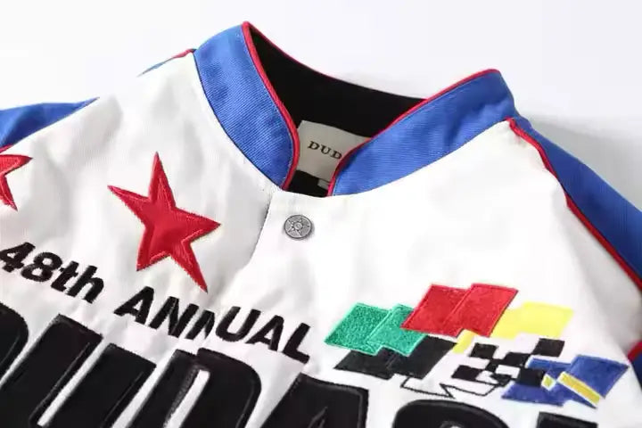 Rare Dudack 500 NASCAR Vintage Embroidered Jacket - Unisex2