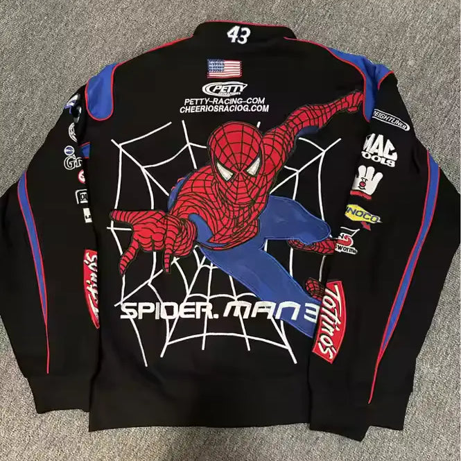 Rare Spiderman NASCAR Vintage Embroidered Jacket - Unisex2