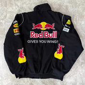 F1 RB Embroidered Vintage Racing Jacket Black