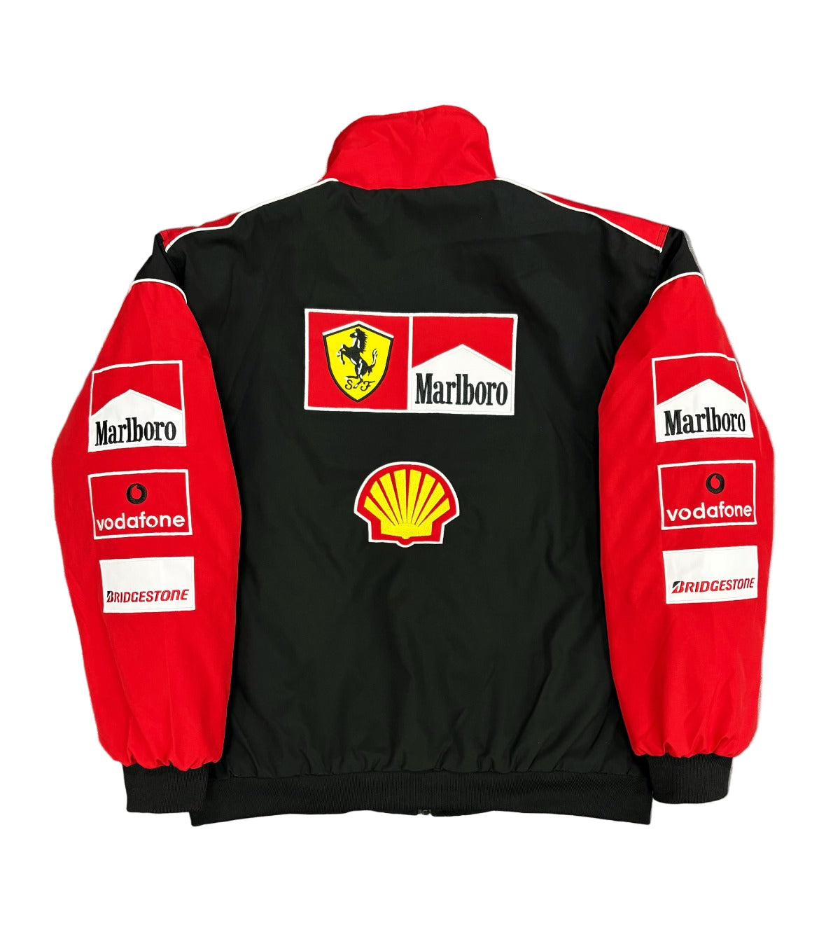 Ferrarix Marlboro ナイロンジャケット L （フェラーリ） F1 Marlboro x Ferrari Embroidered Vintage Racing Jacket – SHABA Speed