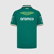 Green sports jersey with branding on a light gray background