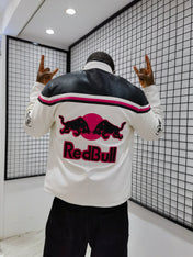 RedBull Vanilla Leather Vintage Racing Jacket