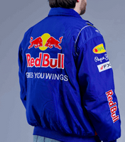 F1 RedBull Embroidered Vintage Racing Jacket Black Blue