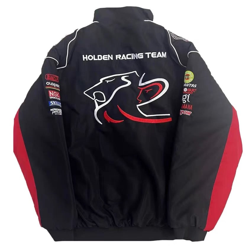 Black and red jacket with Holden Racing Team logo and branding on a white background