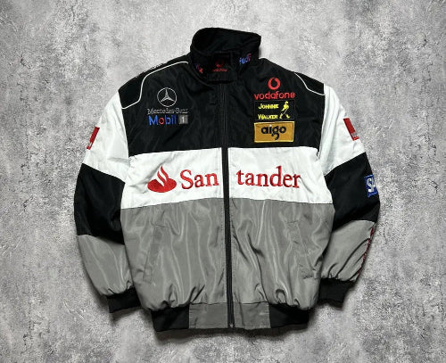 F1 Mercedes-McLaren Embroidered Vintage Racing Jacket