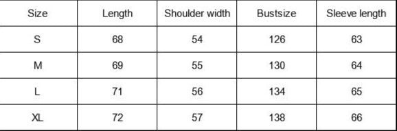 Mercedes-Benz dress suit size chart on a brick wall background