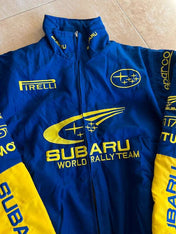 Subaru Rally Embroidered Vintage Racing Jacket Blue