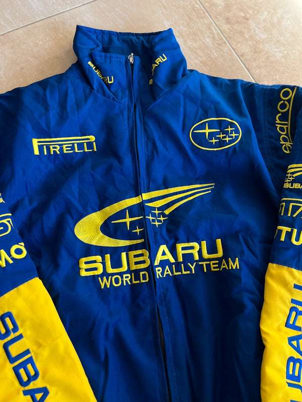 Subaru Rally Embroidered Vintage Racing Jacket Blue